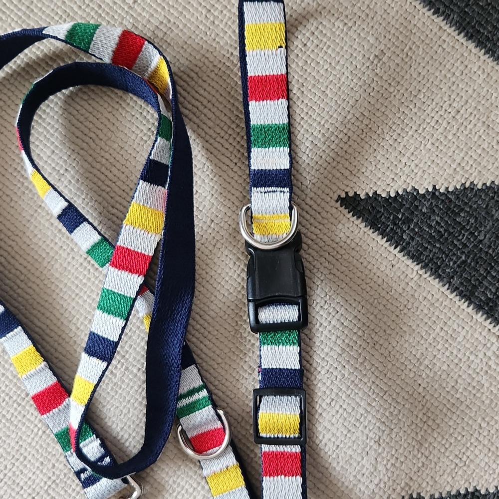 HBC (Hudson's Bay Company) Stripe Dog Collar And Leash - Picture 3 of 6